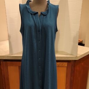 PURE ESSENCE Sleeveless Teal Knit Midi Dress. Size Medium
